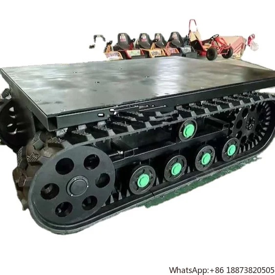 

Rubber track snow removal robot tracked chassis undercarriage rubber track platform