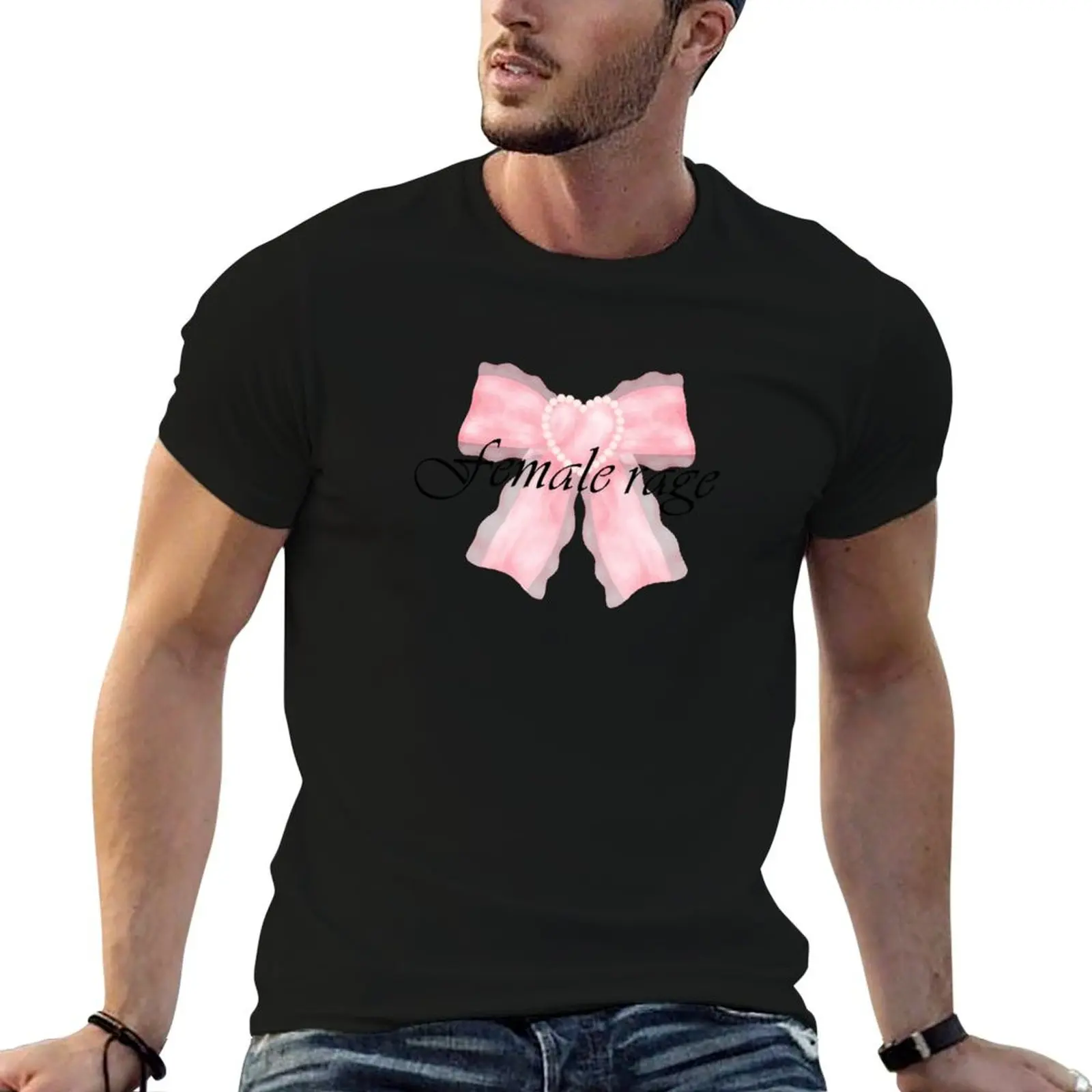 

Female Rage Coquette Aesthetic Pink Bow T-Shirt g man t shirts for men graphic t shirts for man man t shirt heavy cotton T-Shirt