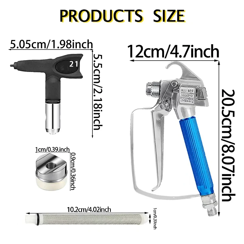 High Pressure 3600 PSI Airless Gun Accessory Kit 1 Micron Filter Stainless Steel Part 211/517 Nozzle 1m Part