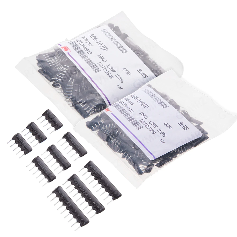 10pcs 220R 330R 470R 510R 560R 1K 1.5K 2K 2.2K 3K 5PIN 6PIN 9PIN exclusion Network Resistor array DIP 10K 20K 30K