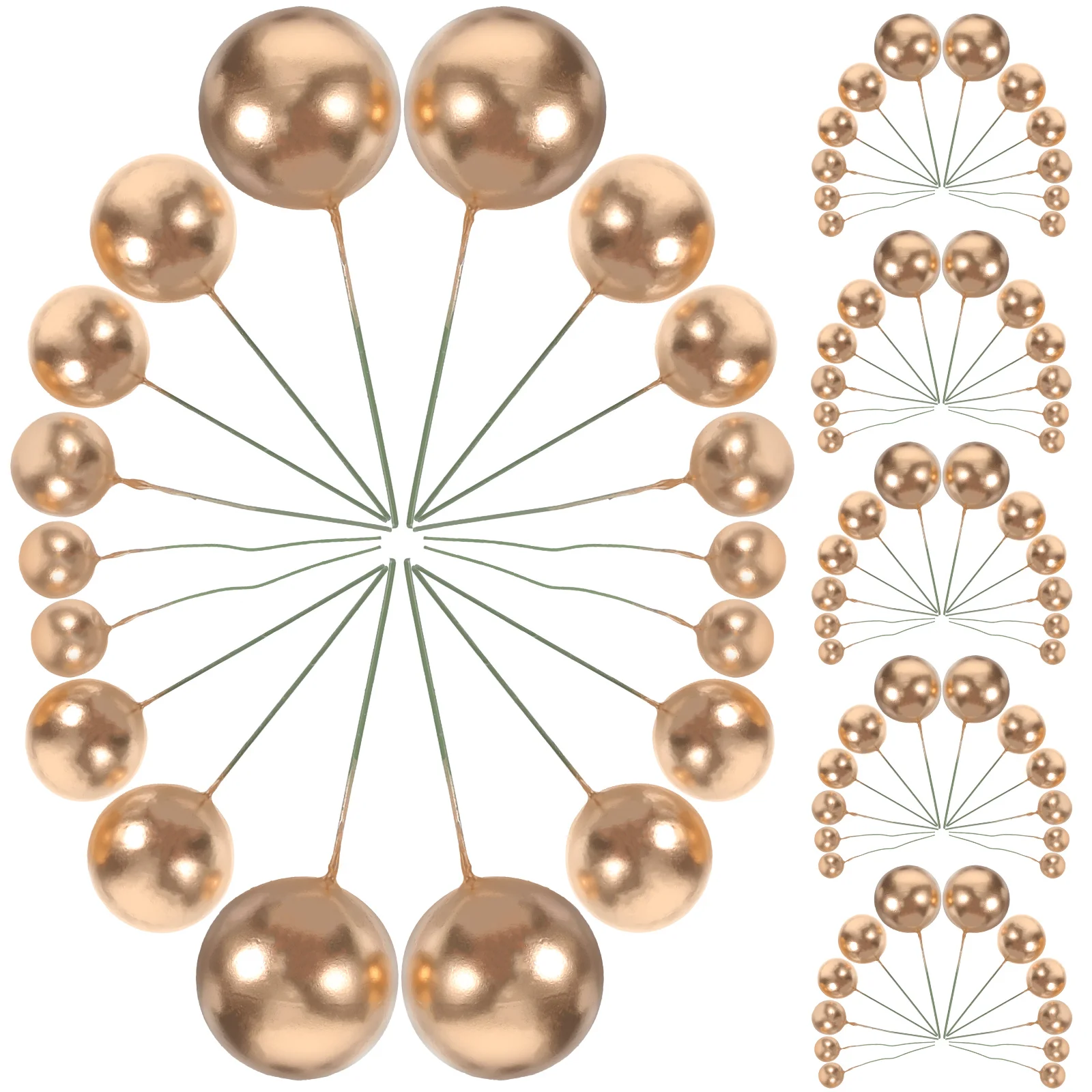 

108pcs Cake Decoration Balls Golden Black Balloon Decorations Birthday Party Wedding Anniversary Baby Baptism Cupcake Toppers