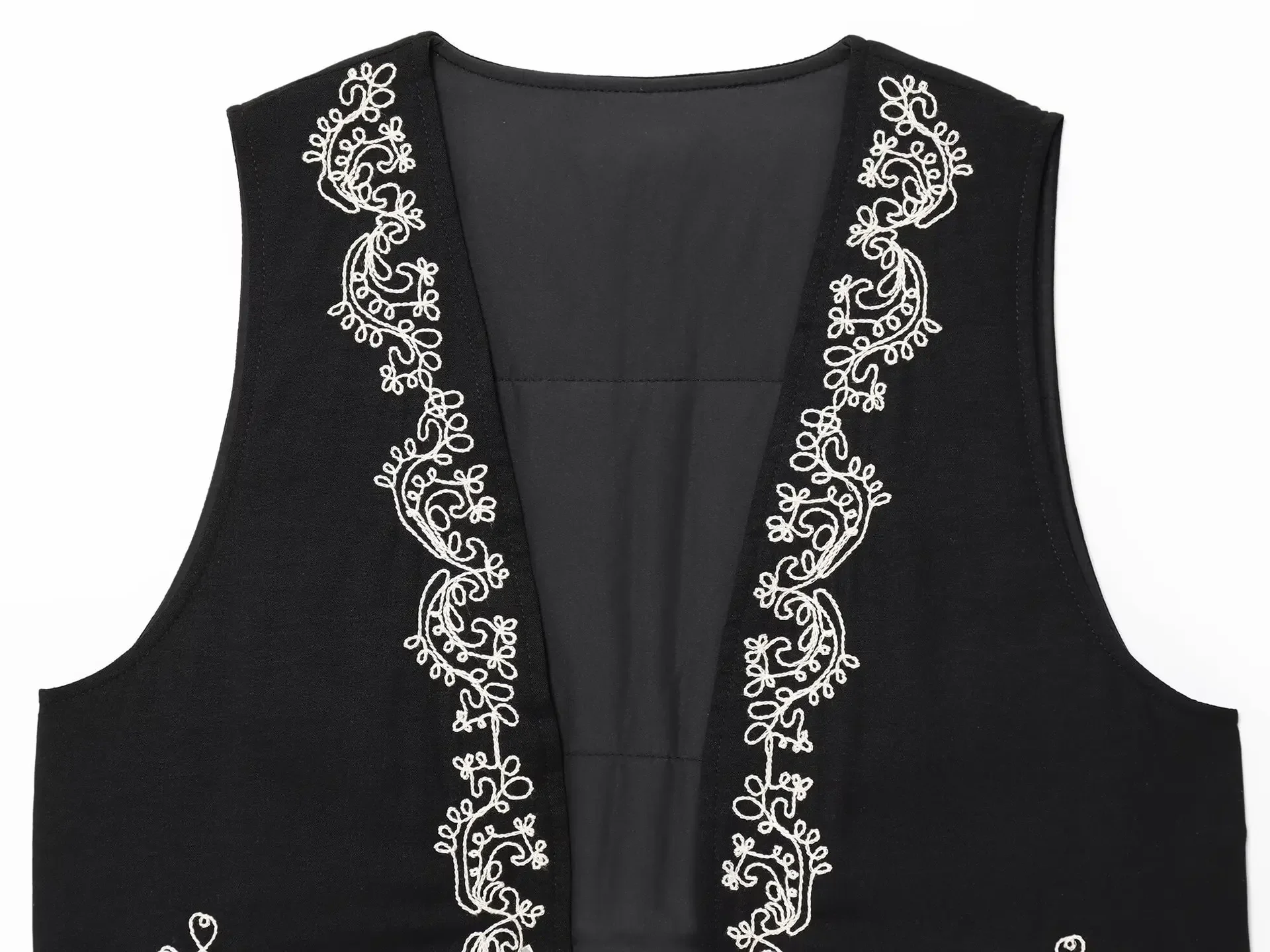 Women Floral Embroidered Vest Top Summer Casual Vintage Y2k Cardigan Waistcoat Woman Chic Loose Outerwear Vsets