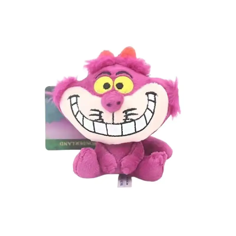 7cm 디즈니 이상한 나라의 앨리스 앉은 자세 체셔 고양이 부드러운 플러시 키체인 백팩 장식품 친구 선물