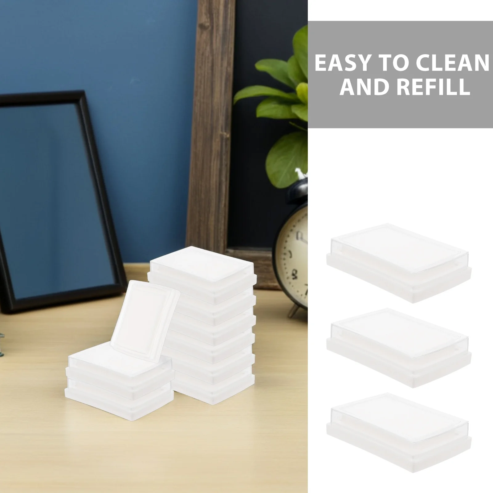 20Pcs Blank Stamp Ink Pad High-Density Sponge Easy Refill Ink Pads for DIY Office Crafting Stamping Card Scrapbook