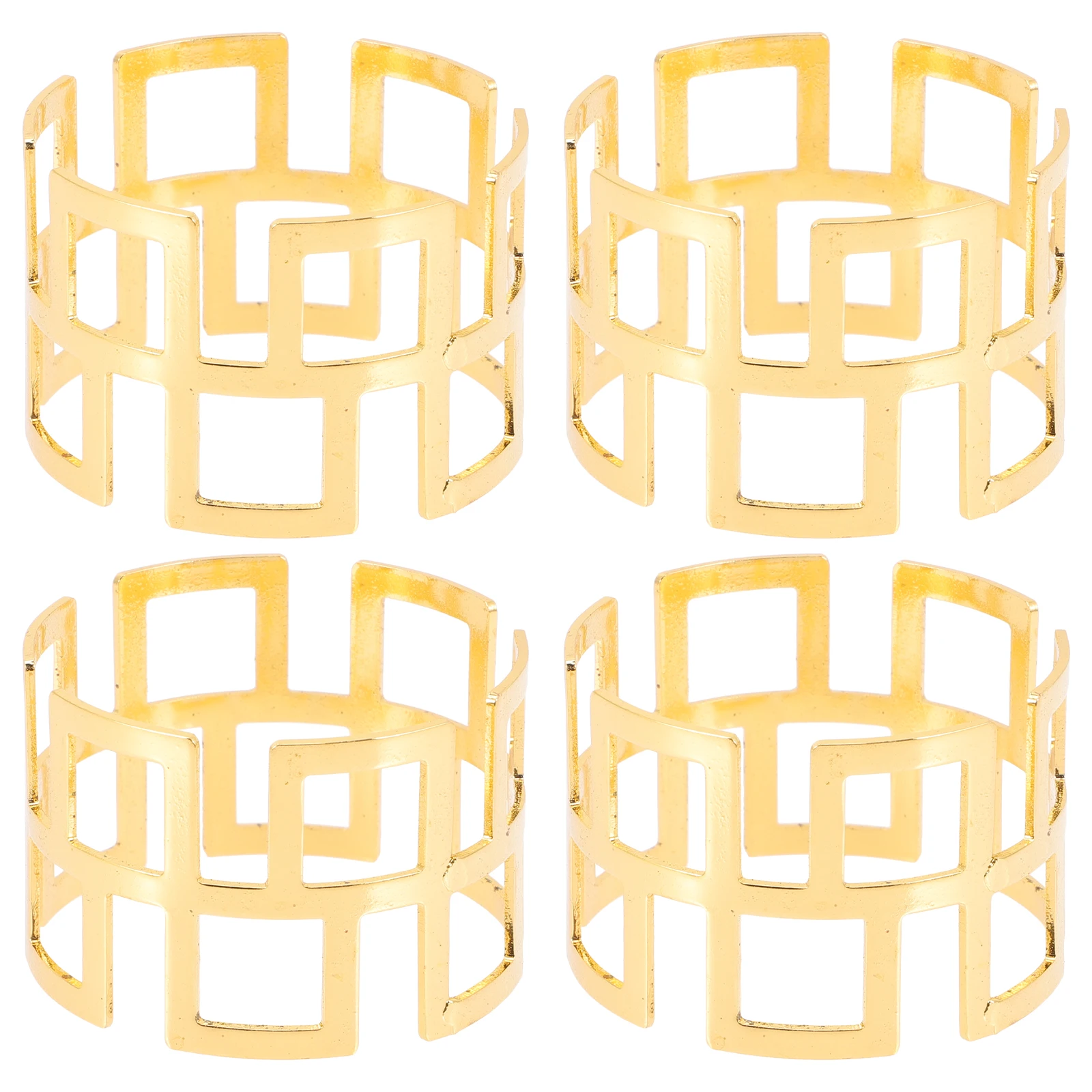 

4 Pcs Napkin Rings Metal Decorative Serviette Holders for Dining Table Party Celebrations Wedding Banquet nament
