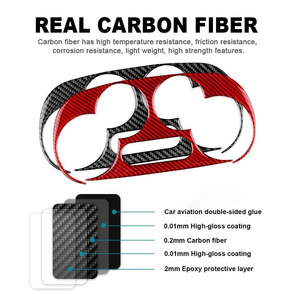 Car Steering Wheel Trim for Fiat 500 Abarth 595 2012 2013 2014 2015 2016 2017-2023 Real Soft Carbon Fiber Interior Accessories