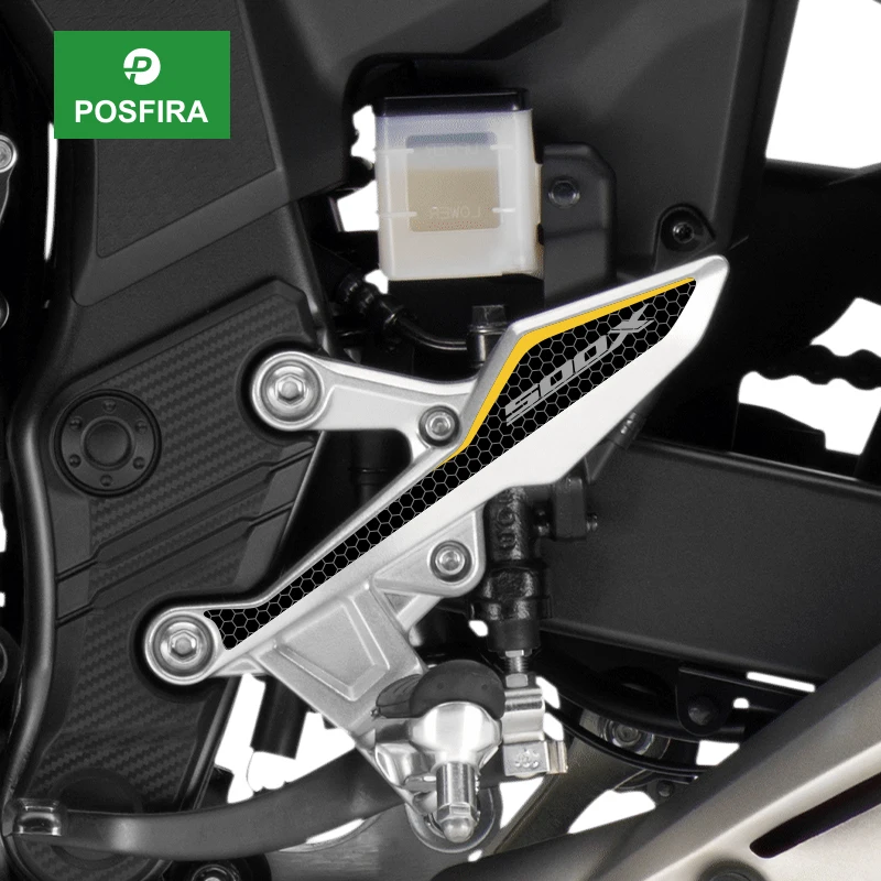 POSFIRA Motorcycle Footrest Panel Sticker Vinyl Decals for Honda CB500X CB 500 X 500X 2017-2023 2022 2021 2020 2019 Accessories