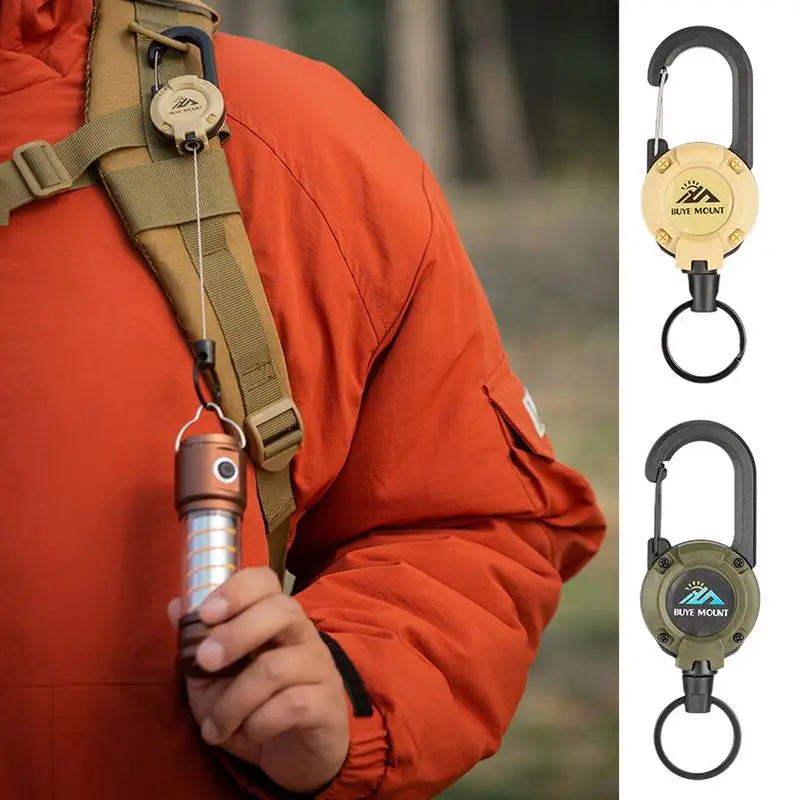 Automatic Retractable Wire Rope Anti Theft Easy-to-pull Buckle Rope Elastic Keychain Sporty Retractable Key Ring Anti Lost tool