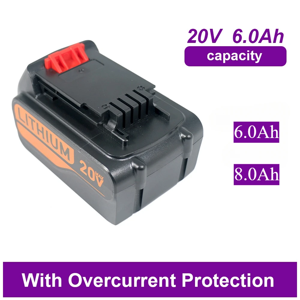 

6000mAh 18V/20V Replacement Battery For Black & Decker LBX20 LBXR20 LB20 LBXR2020 LBX4020 LB2X4020-OPE LBXR20-OPE Cordless Power