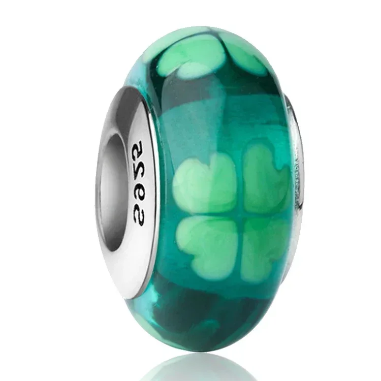 2025 clássico 925 prata esterlina colorido flor folha cósmico arco-íris murano vidro encantos contas caber diy pulseira feminino jóias presente