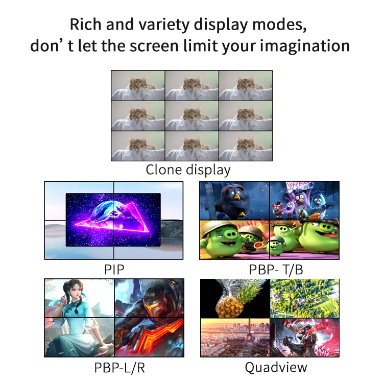 Professionele Audio Video Meerdere Controle Methoden 4K 8K 1x3 3x3 2x3 HDMI Switcher Video Wall Processor Controller