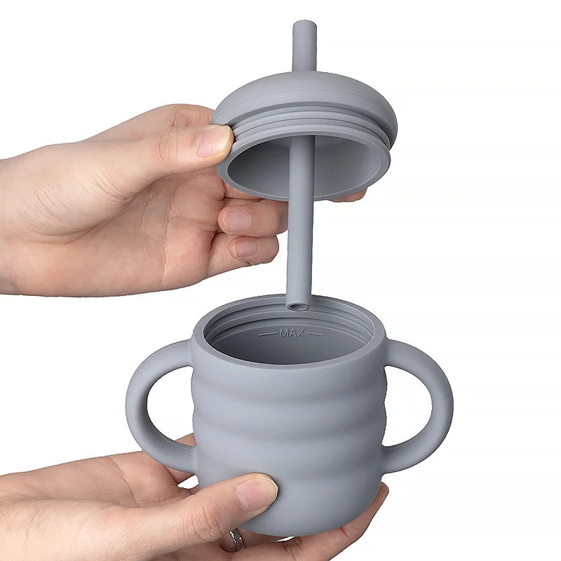 TYRY.HU Baby Feeding Cups Portable Drinkware Sippy Cup Solid Food Container Snack Cup Toddlers Learning Cups Newborn supplies