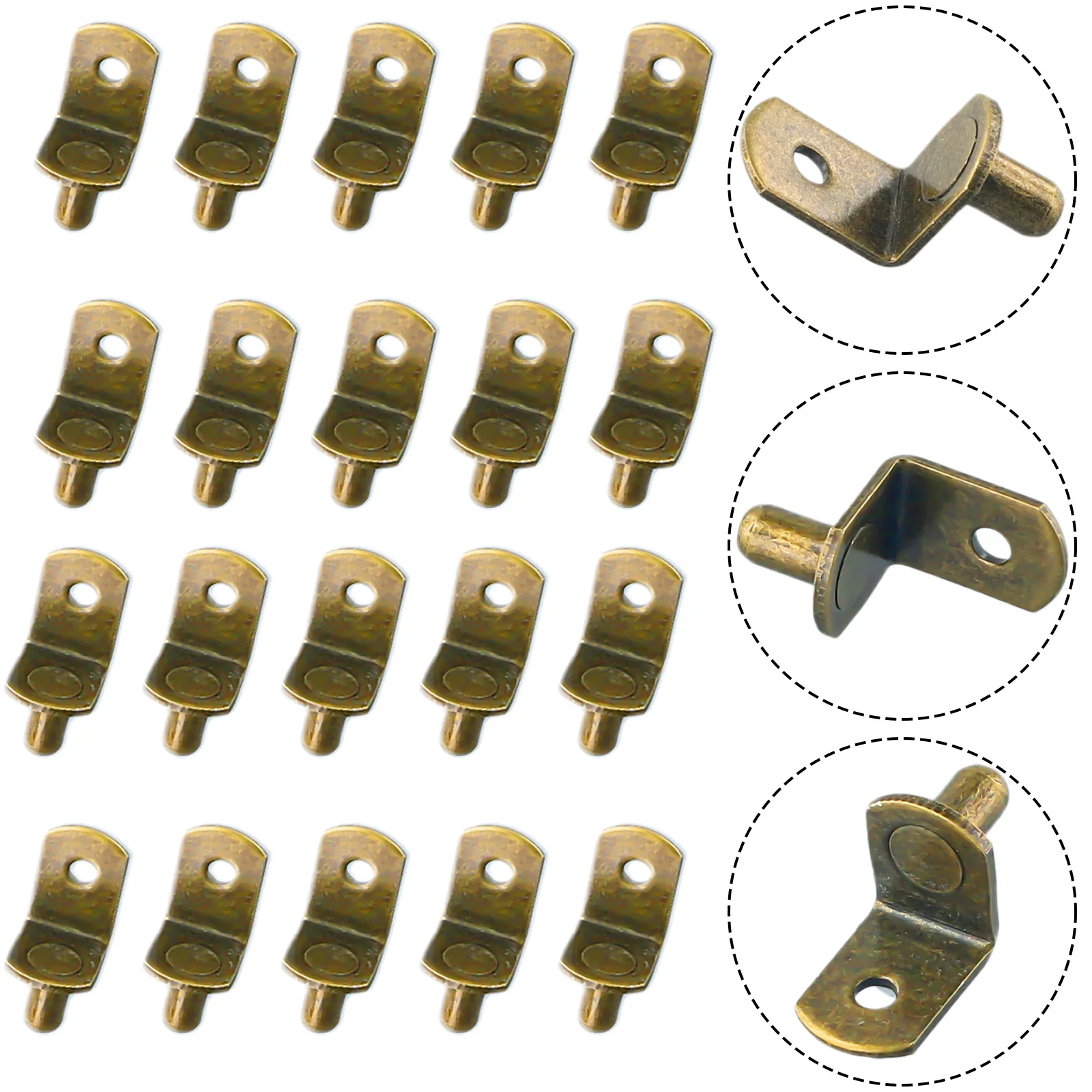 High Quality Shelf Peg 20Pcs Shelf Support Spoon for studs 6mm Accessories Bracket Brackets Bronze Furniture High