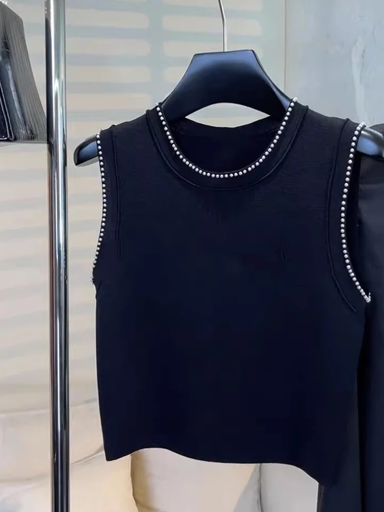 

Летняя вязаная майка круглого цвета Ne Svel Faionable Multiwear Утягивающий дизайн Жилет из бисера Удобная стандартная длина