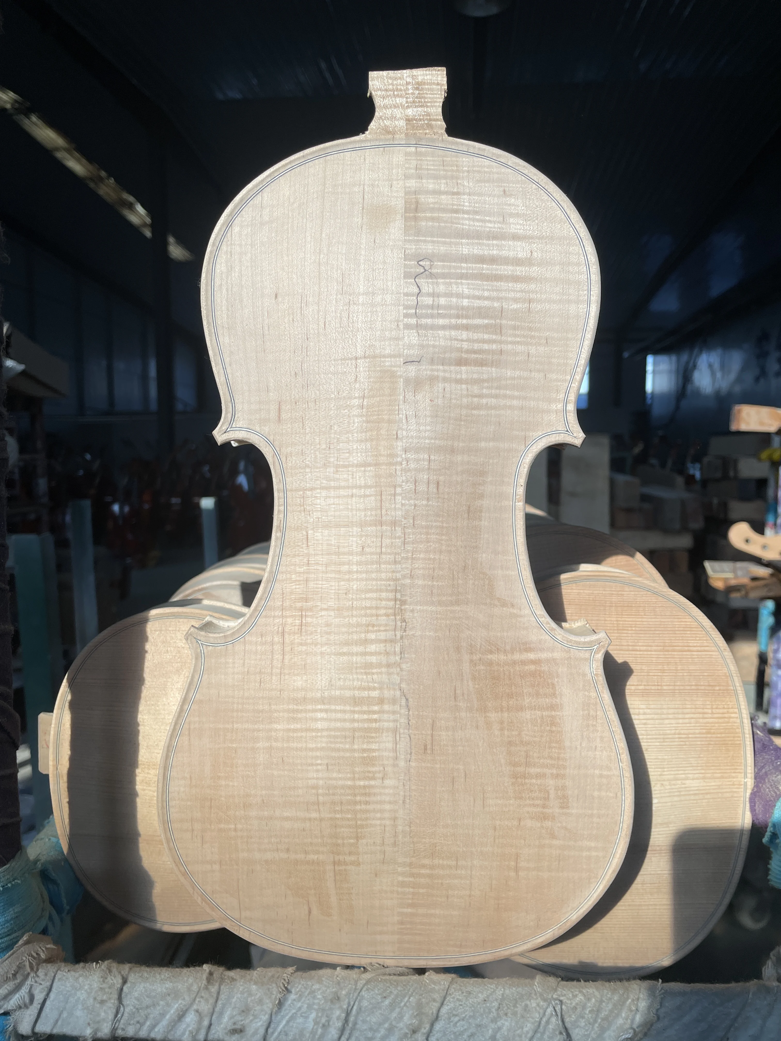 Unfinished White Violin, All Stained Violin Body, 4/4 Stained Violin Body, Upper Part of European Maple and fir