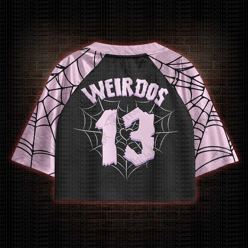 2026 New Movie Sports Fashion Adult Children V-neck Crop Top T-shirt Street View Clothing Gothic Horror Fan Gift