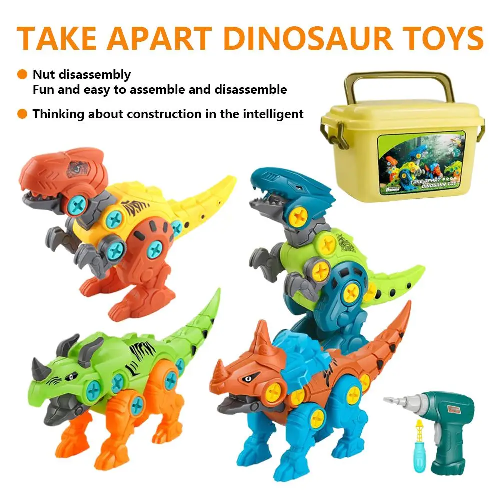 Montage Dinosaurier Modell Spielzeug Kinder Lernspielzeug mit Aufbewahrungsbox Schraube DIY Set für Jungen Geschenk
