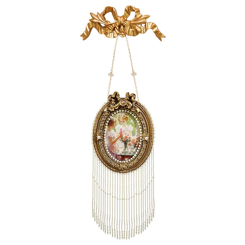 

Elegant relief resin photo frame pearl picture frame home decoration engraved wall hanging