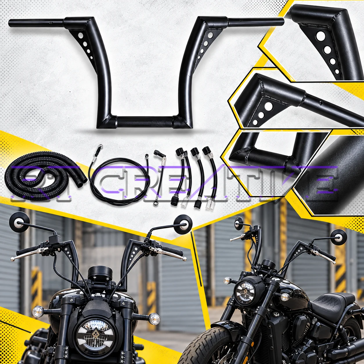 1. Motorcycle Fixed Steering Handlebar Mod Accessories Fit Benda Darkflag 500 V4 Black Flag 500