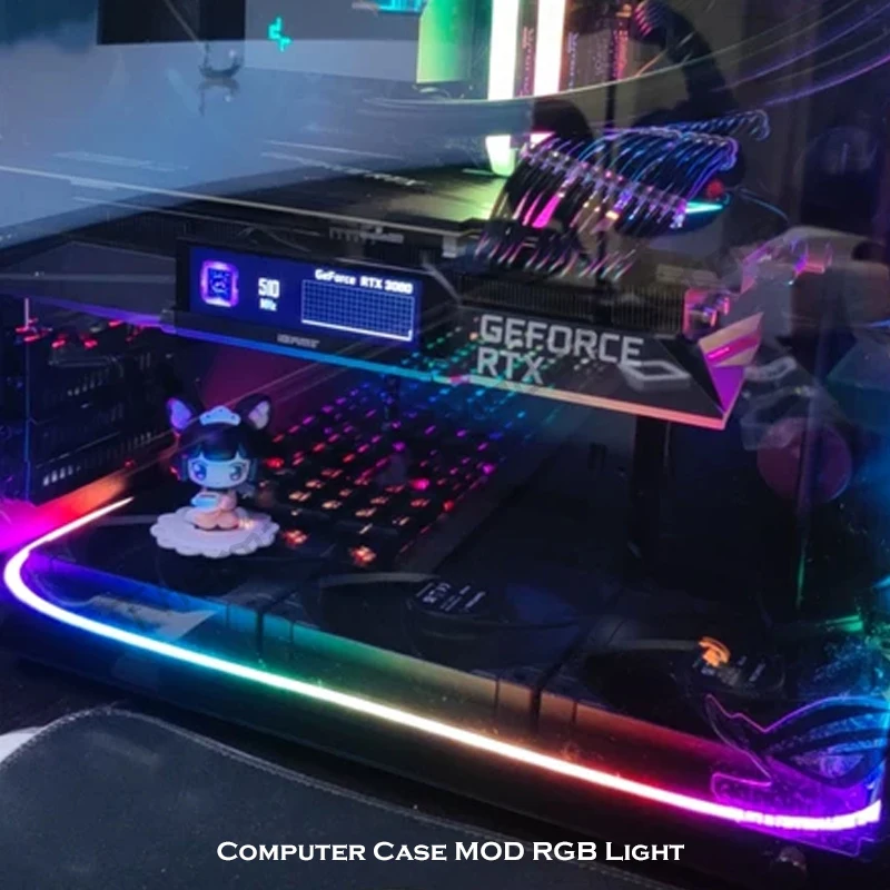 Imagem -05 - Decoração de Caixa Rgb Flexível 5v Argb 12v Rgb Barra de Luz Led Longo Forma Mod Adsorção Magnética