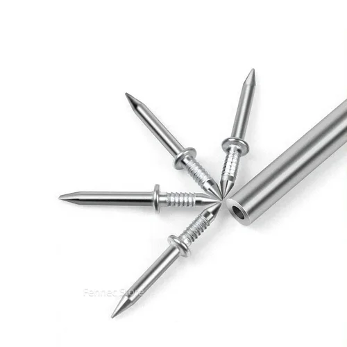 Imagen 2 del producto 200/400/500/1000 Uds. Clavo de instalación sin costuras de doble cabezal con manga hilo de rodapié clavos de Metal sin marcar a prueba de herrumbre