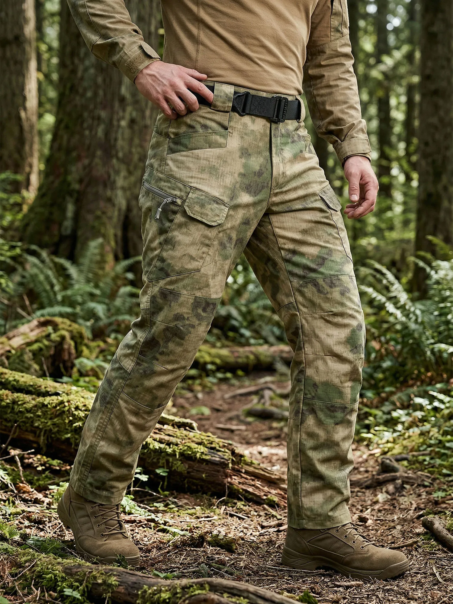 Men's Camouflage Tactical Pants, Tear-Resistant Multi-Pocket Work Pants, Wear-Resistant Outdoor Hiking Hunting Combat Pants, All-Season Style