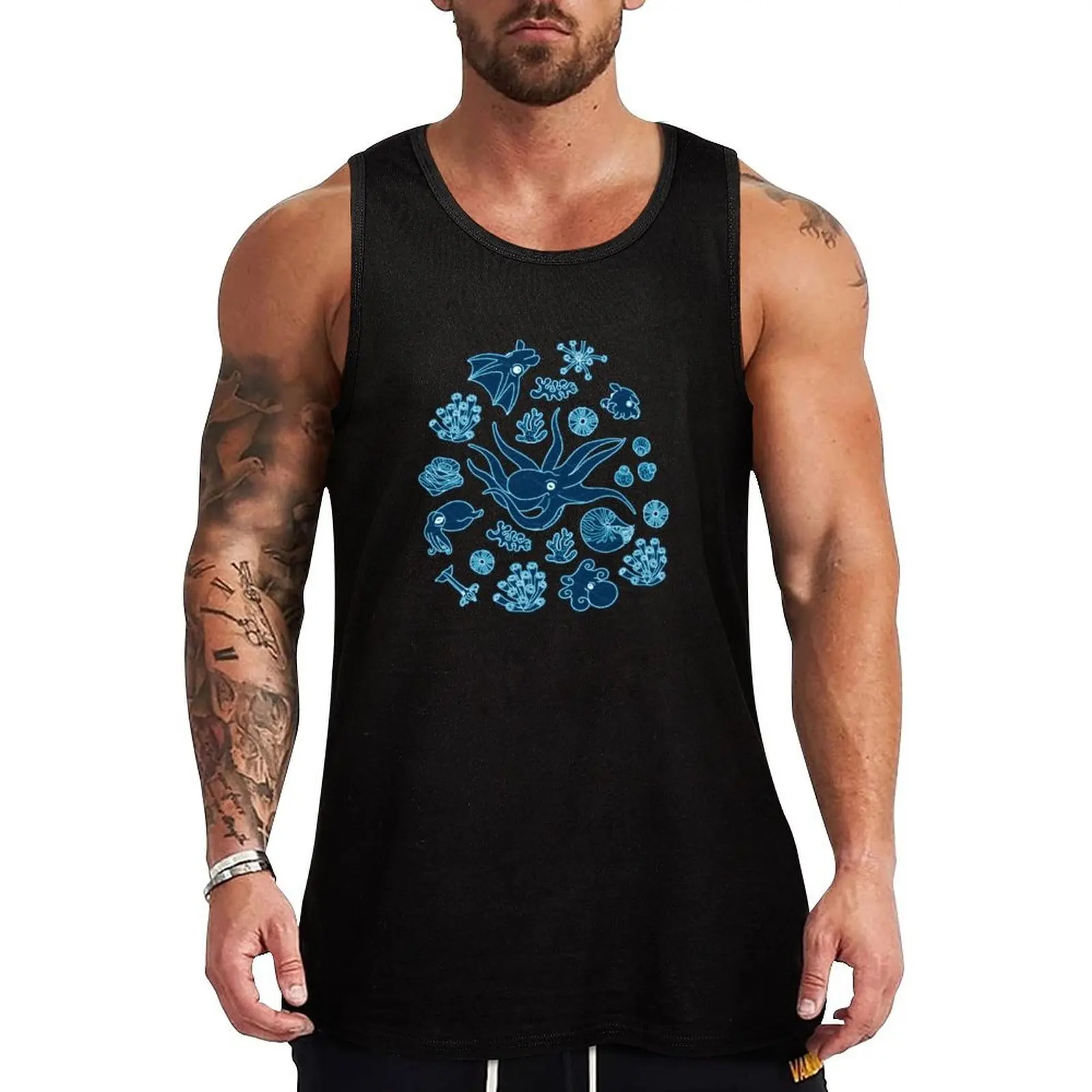 

Cephalopods_Bioluminescence Tank Top basketball fitness clothing for men Men's t-shirts