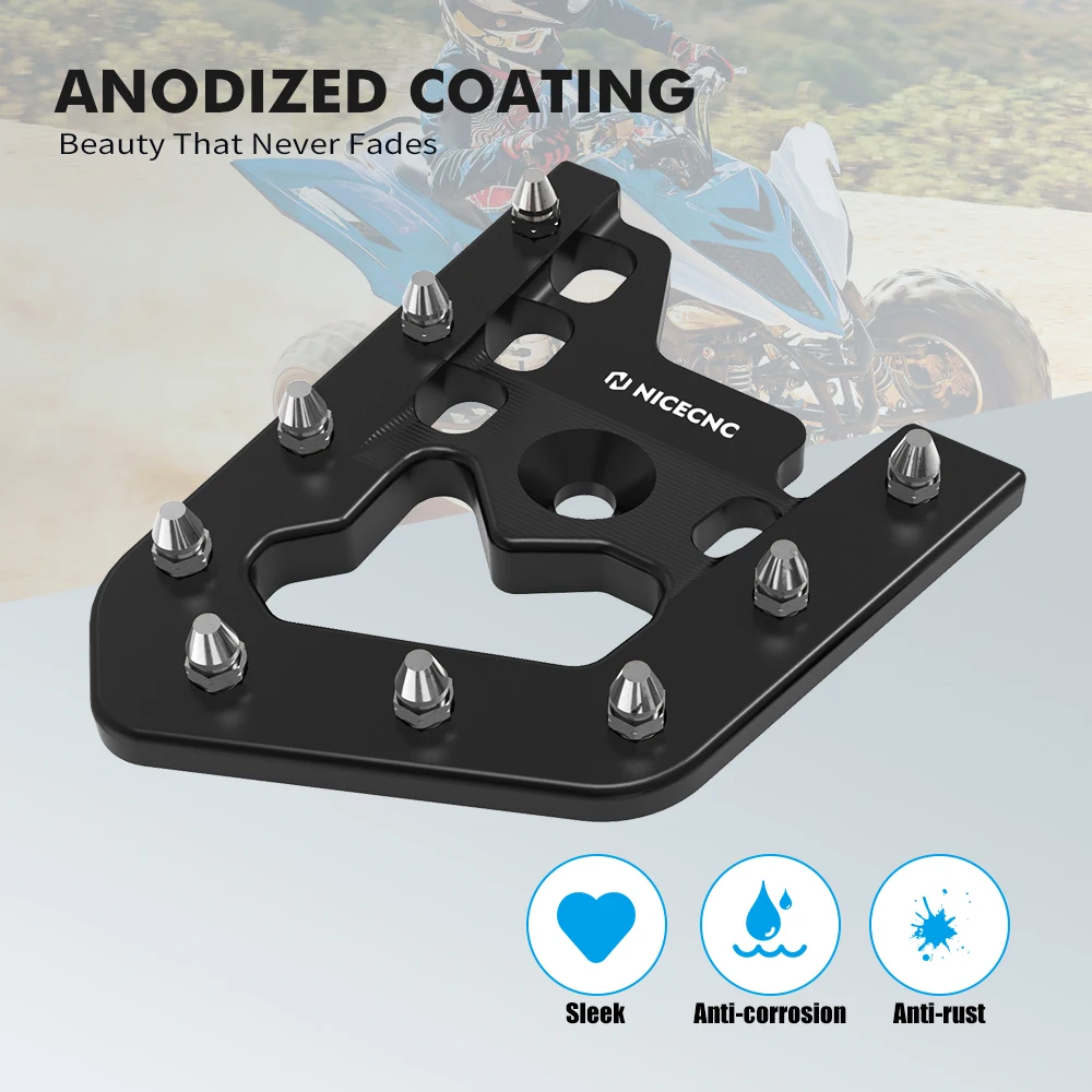 NICECNC Raptor 700 Brake Pedal Step Tip Plate Pad For Yamaha Raptor 700 700R YFM700 YFM700R 6061T-6 Aluminum ATV Accessories