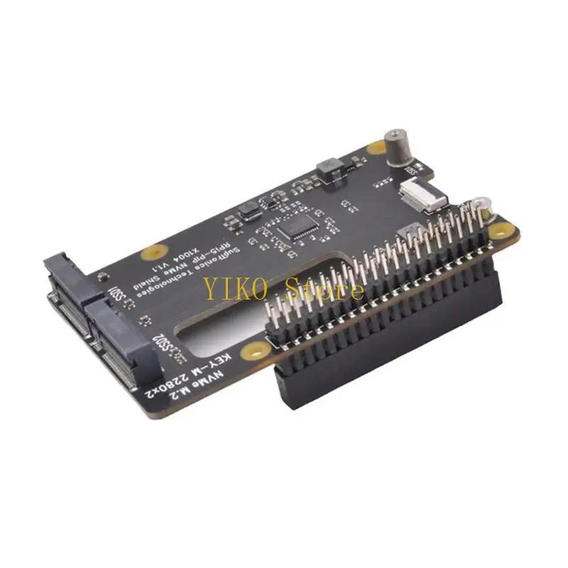 

K32C X1004 PCIe to NVMe Double SSD Expansion Board HAT for Pi 5 Double 2280 (NOT Support BOOT from NVME SSD）