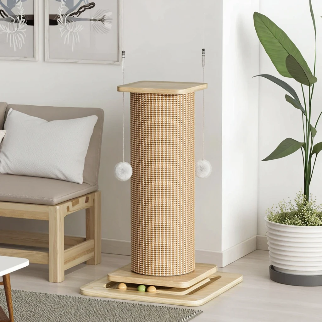 Luxury kitten tree with interactive pom-pom modern eco-friendly