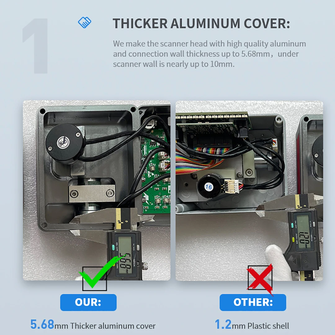 Fiber Laser Marking Machine Scanner Head 9000mm/s Fast Speed High Quality Silicon Mirror Aluminum Cover FL7210 Galvanometer