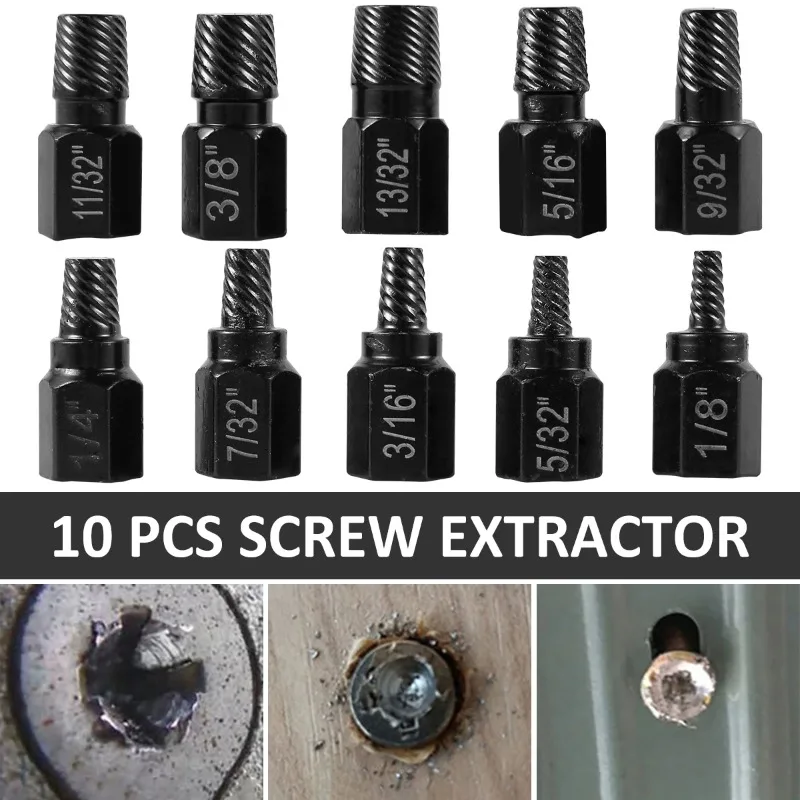 Screw Extractor Drill Bit Set Alloy Steel Damaged Screw Remover Multi-Spline Bolt Screw Extractor Broken Bolt Extractor