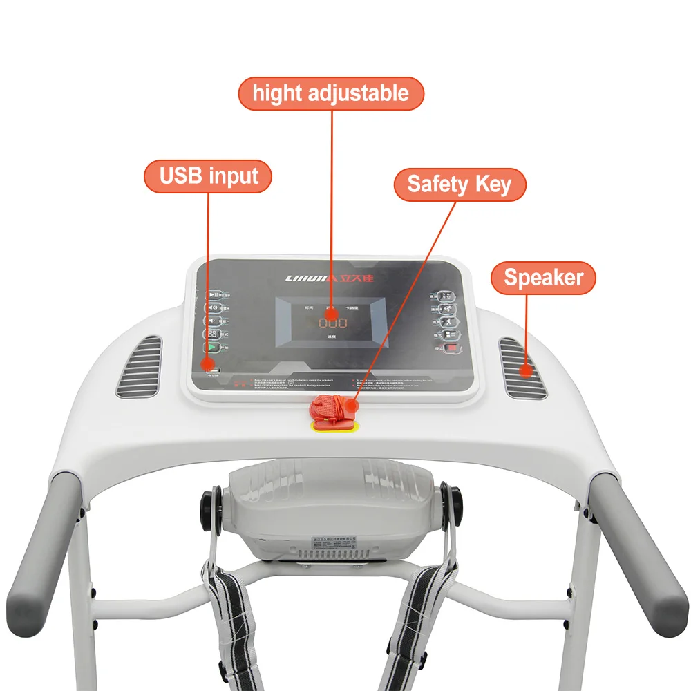 Lijiuja Factory Wholesale 1.75HP Motor Multi Function Auto Incline Foldable Electric Treadmill Machine for Home