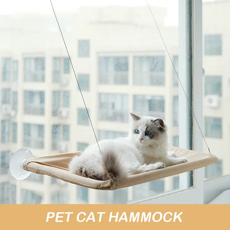 Pet Cat Hammock Aerial Hanging Cat Bed Cats Bed House Kitten Climbing Frame Sunny Window Seat Nest Bearing 20kg Pet Accessories