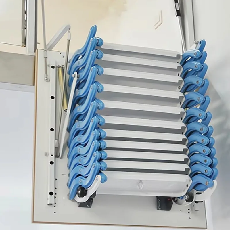 

New High Quality Durable Antirust Forged Aluminum Alloy Wall-Mounted Electric Telescopic Foldable Remote Control Ladder