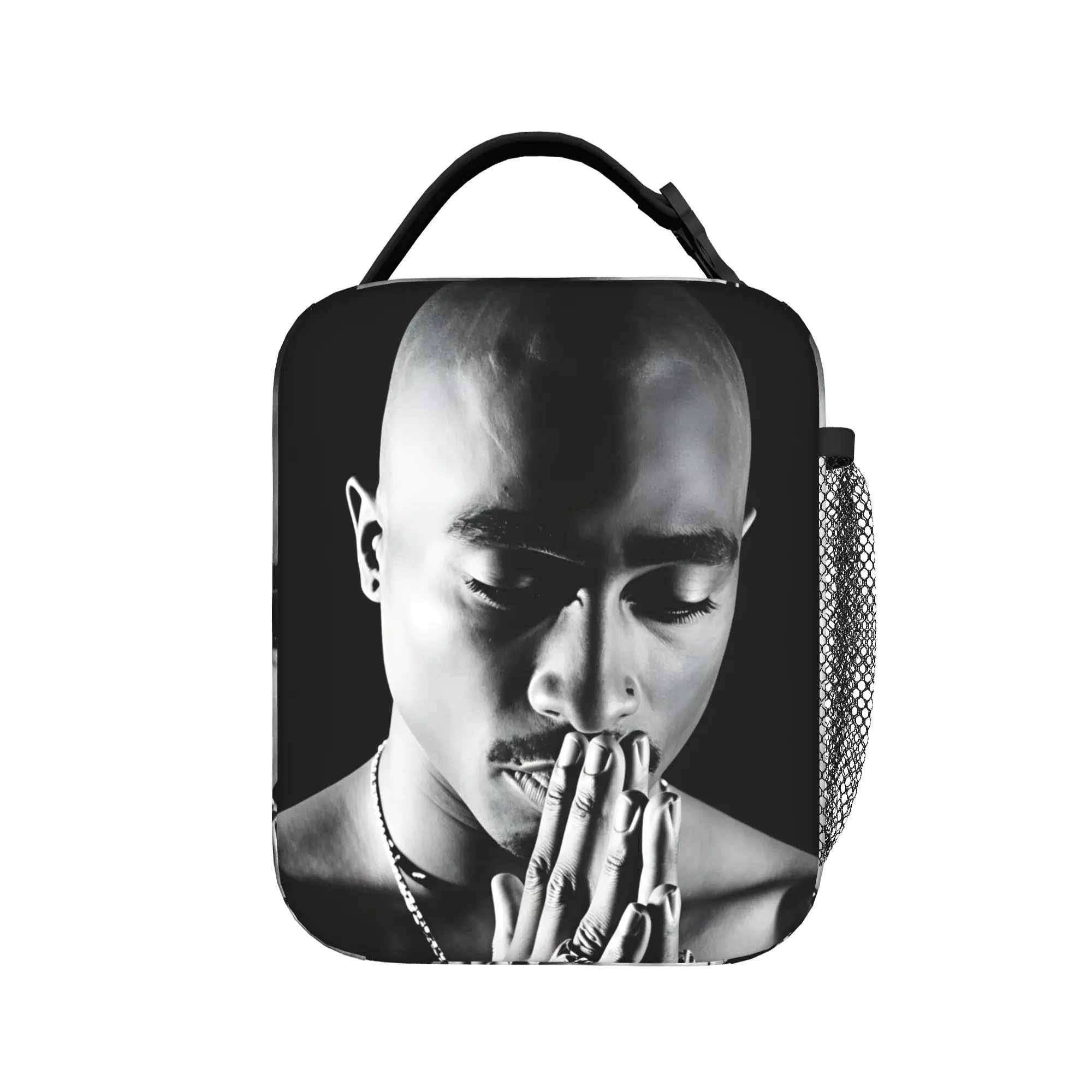 Rapper Tupacs Lunch Bag  Leisure Lunch Box Picnic Portable Thermal Tote Handbags For Men Oxford Custom Cooler Bag