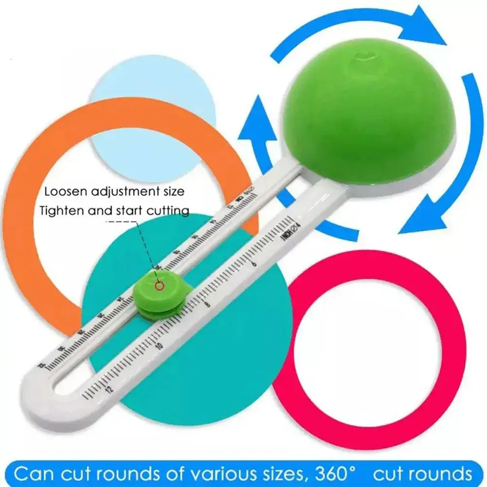 Пластиковый круглый режущий нож, модель компаса, Круглый резак для бумаги, скрапбукинга, открыток, режущий инструмент «сделай сам», Круглый резак Q7W7