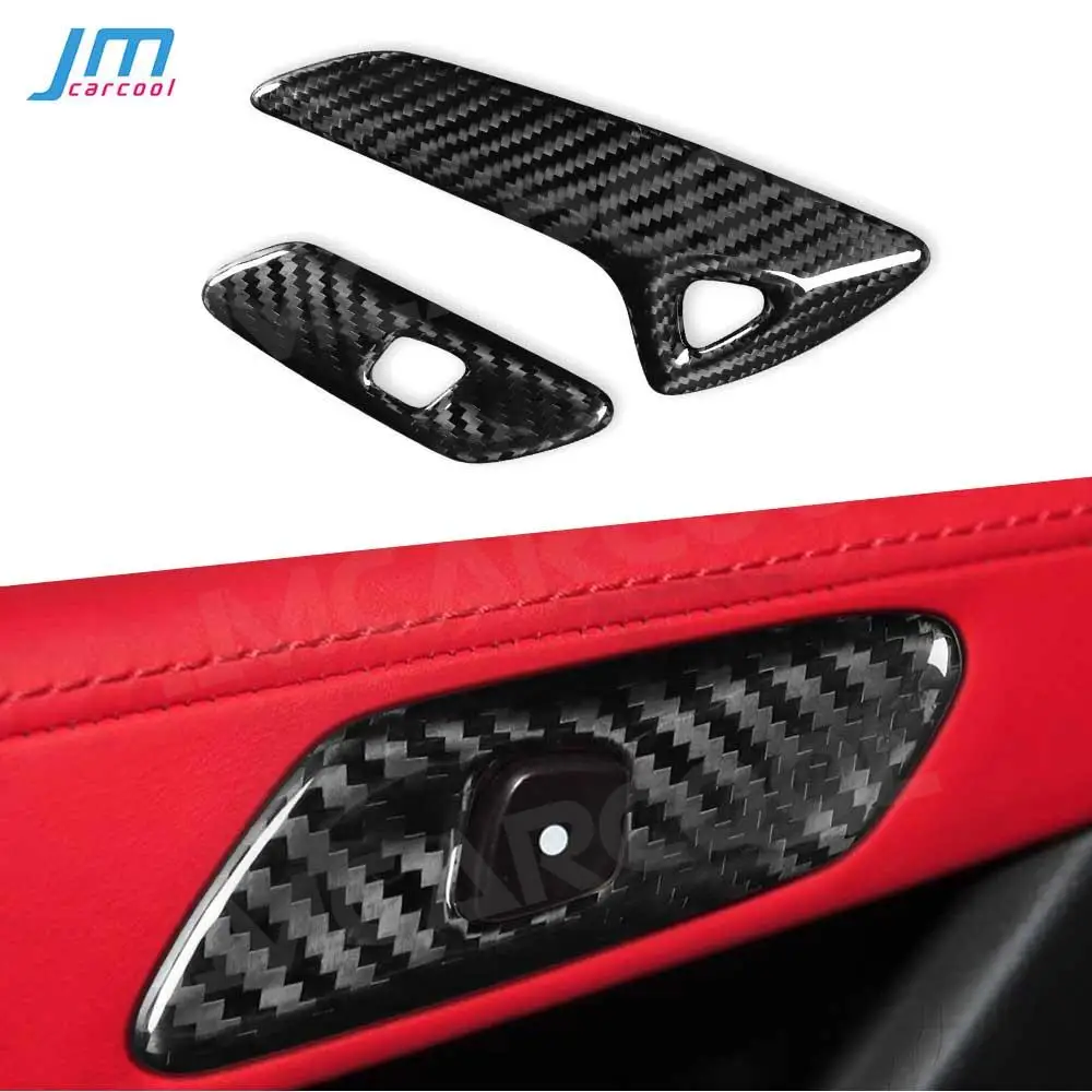 

Carbon Fiber Car Door Handle Interior Covers Frame Trim Decorative Parts For Chevrolet Corvette 2014-2019 Car Accessories