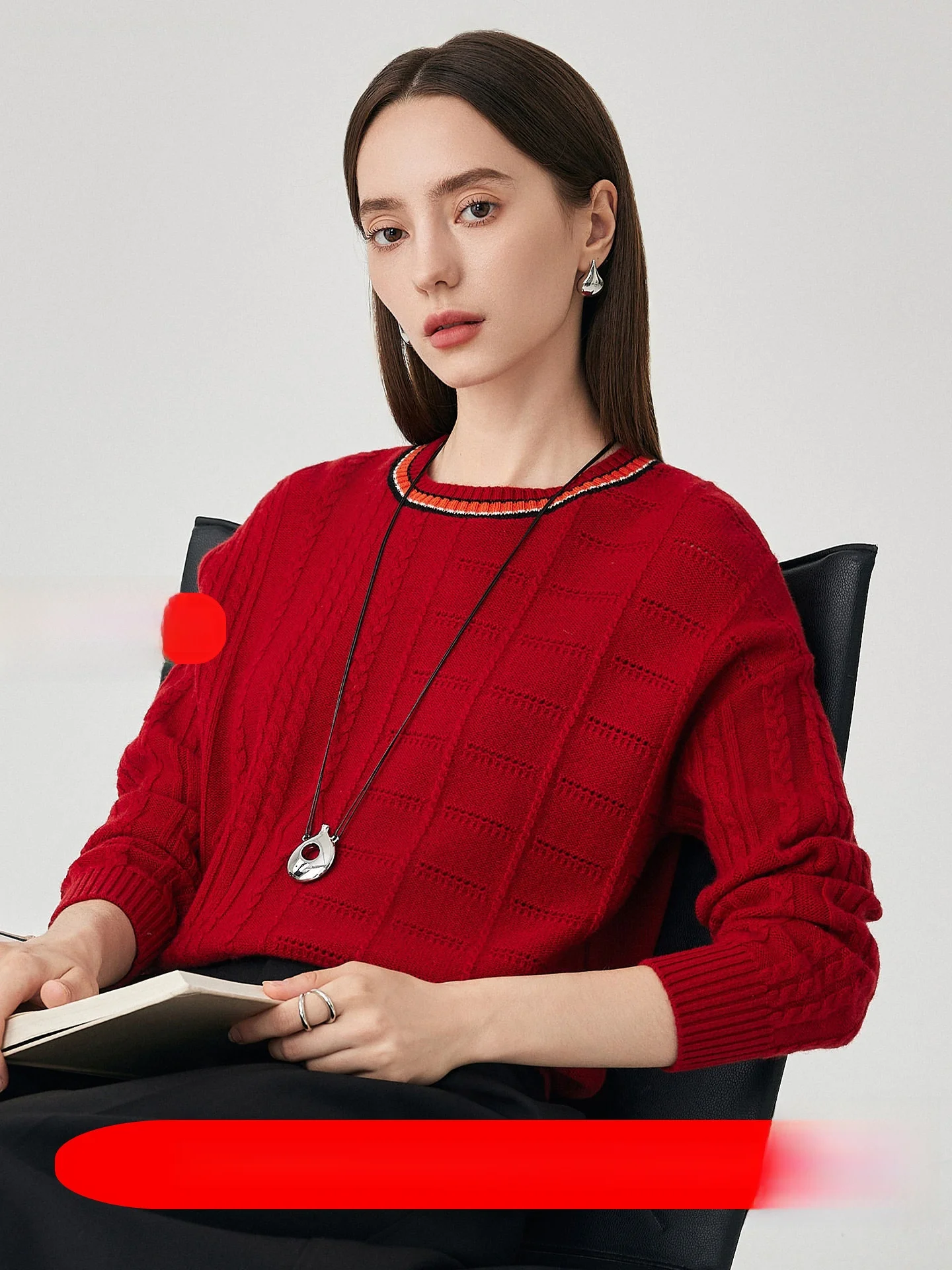 

Zhaojun Women's Thiened Long Sve Knitted Wool Sweater round Ne Loose Fit Base Layer Casual Commute Sle Autumn Winter...