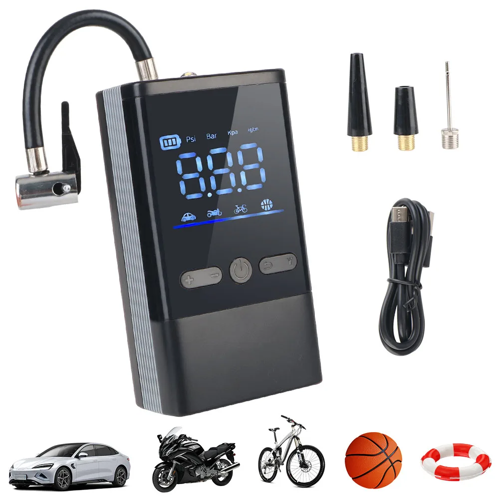 Digital Car Air Compressor Tire Pressure Test 4000mAh Accessories With LED Flashlight 150PSI Portable Inflator Tire Air Pump