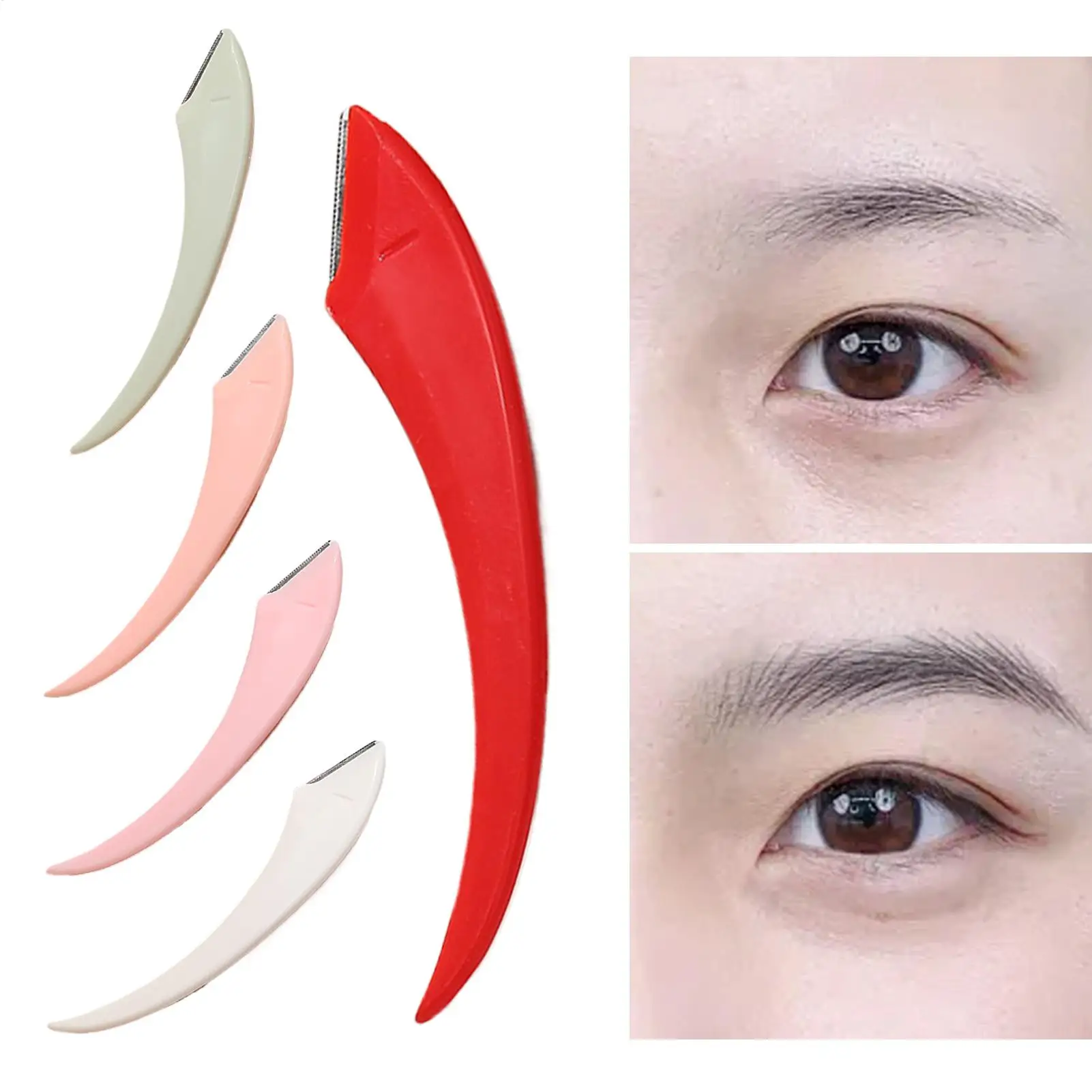 العين أداة قص الحواجب 5 قطع سلامة أداة قص الحواجب للنساء قابلة لإعادة الاستخدام التهيأ المشكل أدوات ماكياج منحني الحاجب الحلاقة الجمال أداة