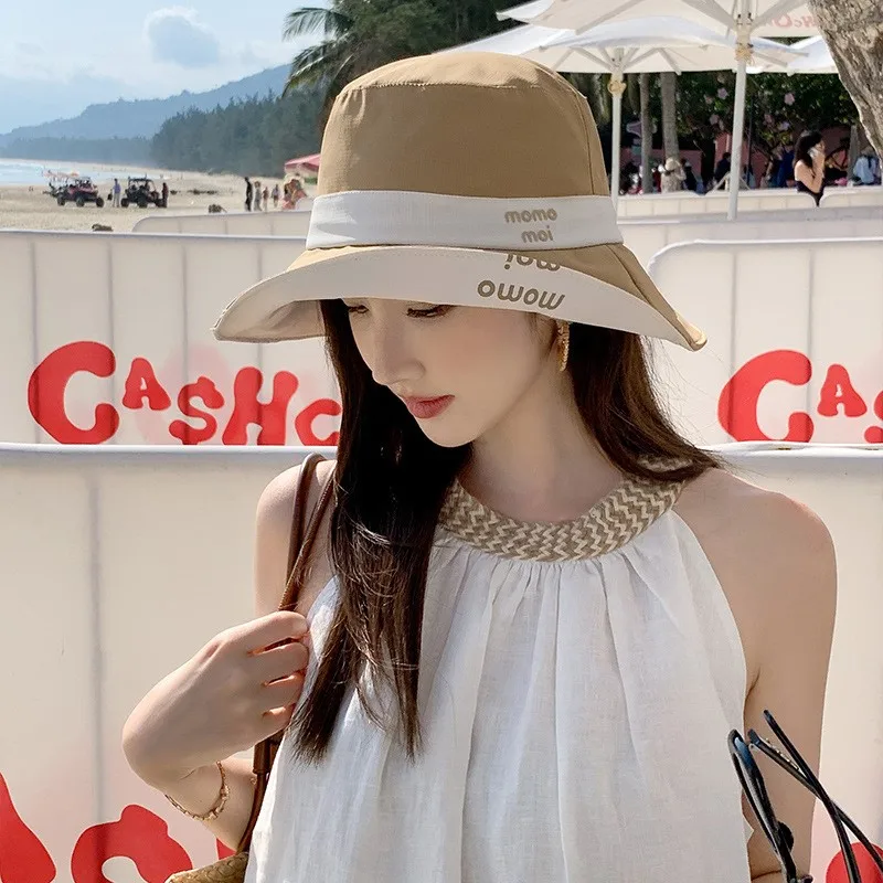 New ice silk fisherman hat outdoor vacation women's visor large brim