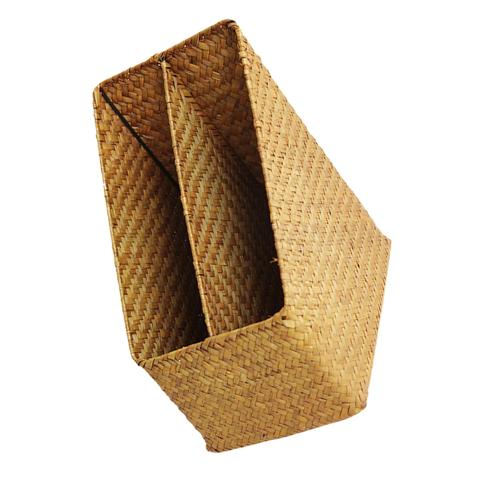 

Sturdy Woven Straw File Holder Book Organizer Desktop Document Rack Storage Basket for Office Study Room Library Classroom Desk