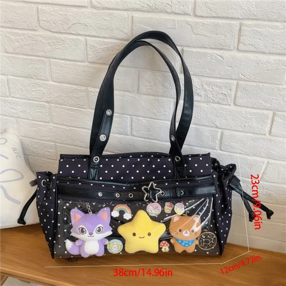 Portable Harajuku Polka Dot Itabag Star Y2K Ulzzang Ita Bag Badge Display Solid Color Anime Tote Bag Children
