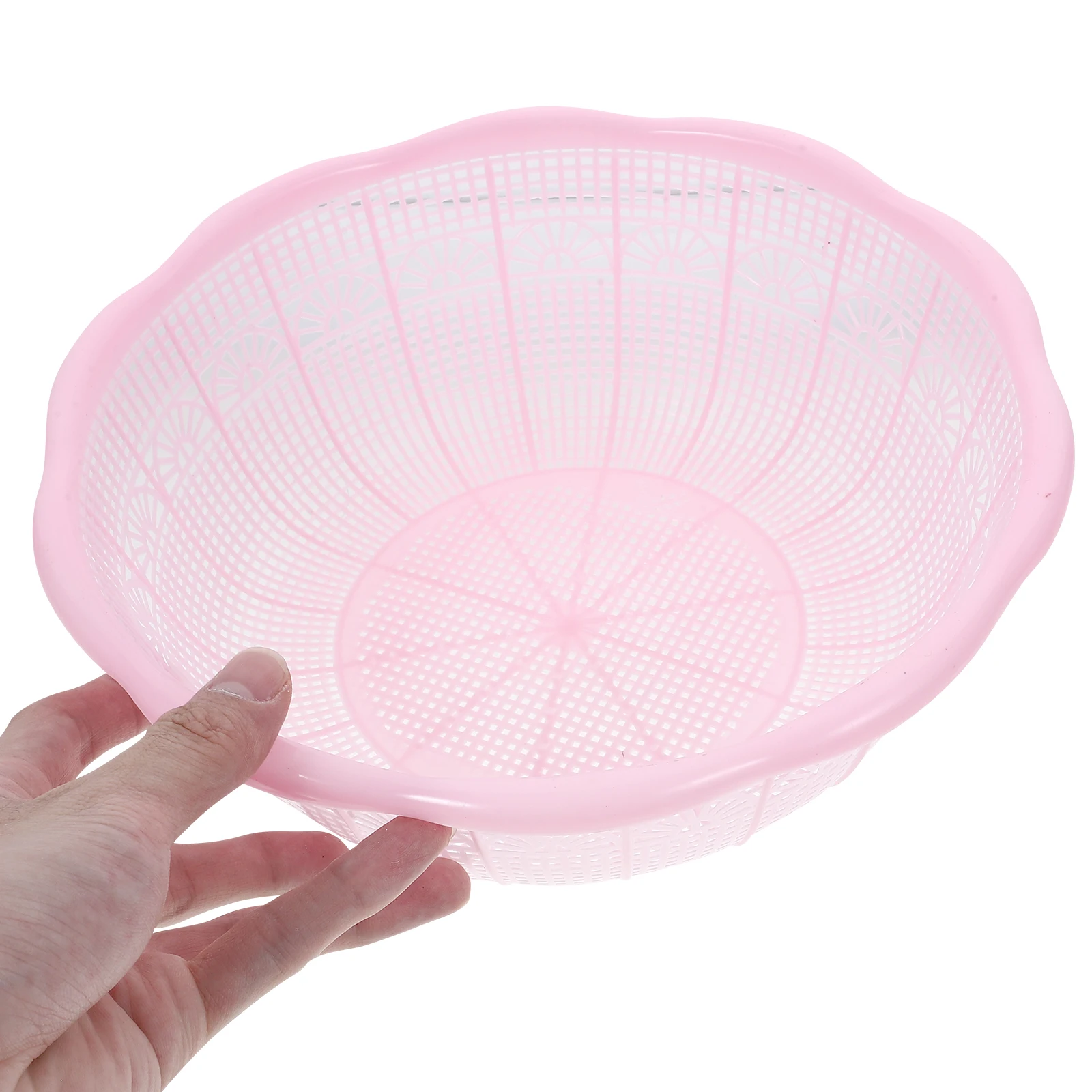 

4pcs Plastic Rice Sieve Basin Set Rustproof Waterproof With Hollow Design For Washing Rice Fruit Vegetable Dough Making (Random