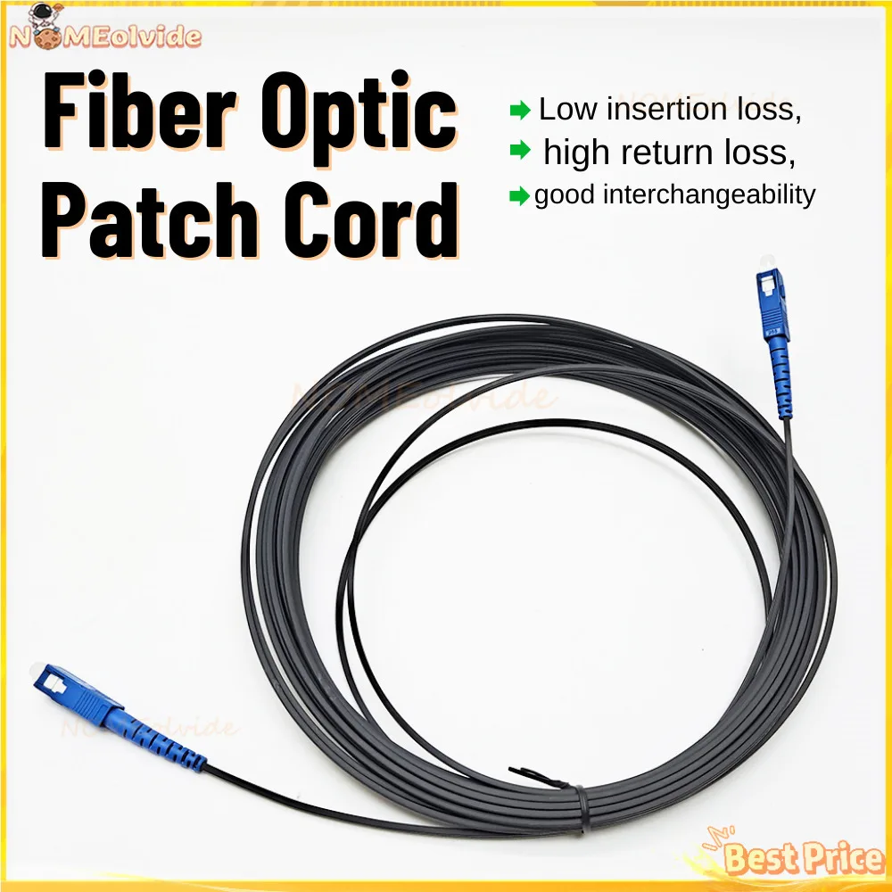 

10 шт. SC UPC одномодовый симплексный оптоволоконный патч-корд FTTH G657A черная кожаная перемычка