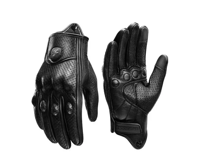 2025 Zomer Nieuwe Vintage Lederen Motorhandschoenen Mannen Zwart Slijtvast Guantes Touchscreen Anti-slip Retro Motobiker Luvas