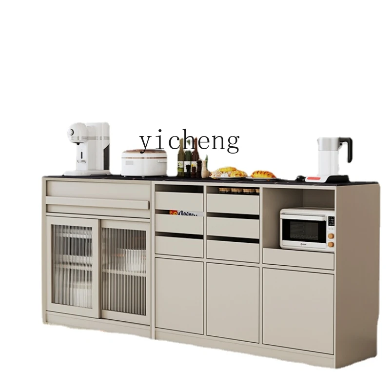 Zk Modern Minimalist Solid Wood Sideboard Wall-Mounted Kitchen Microwave Oven Placed Short Coffee Cabinet