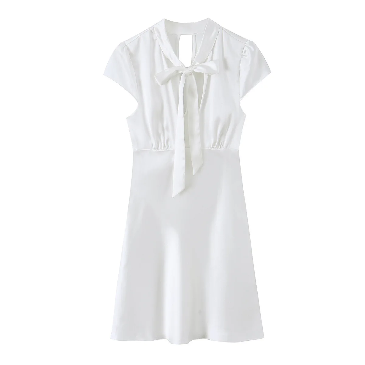 Withered Commuting Style Short Sleeved Hollow Silk Texture Dress Woman Clothes Dress Elegant Party Dresses Vestidos Women Dress