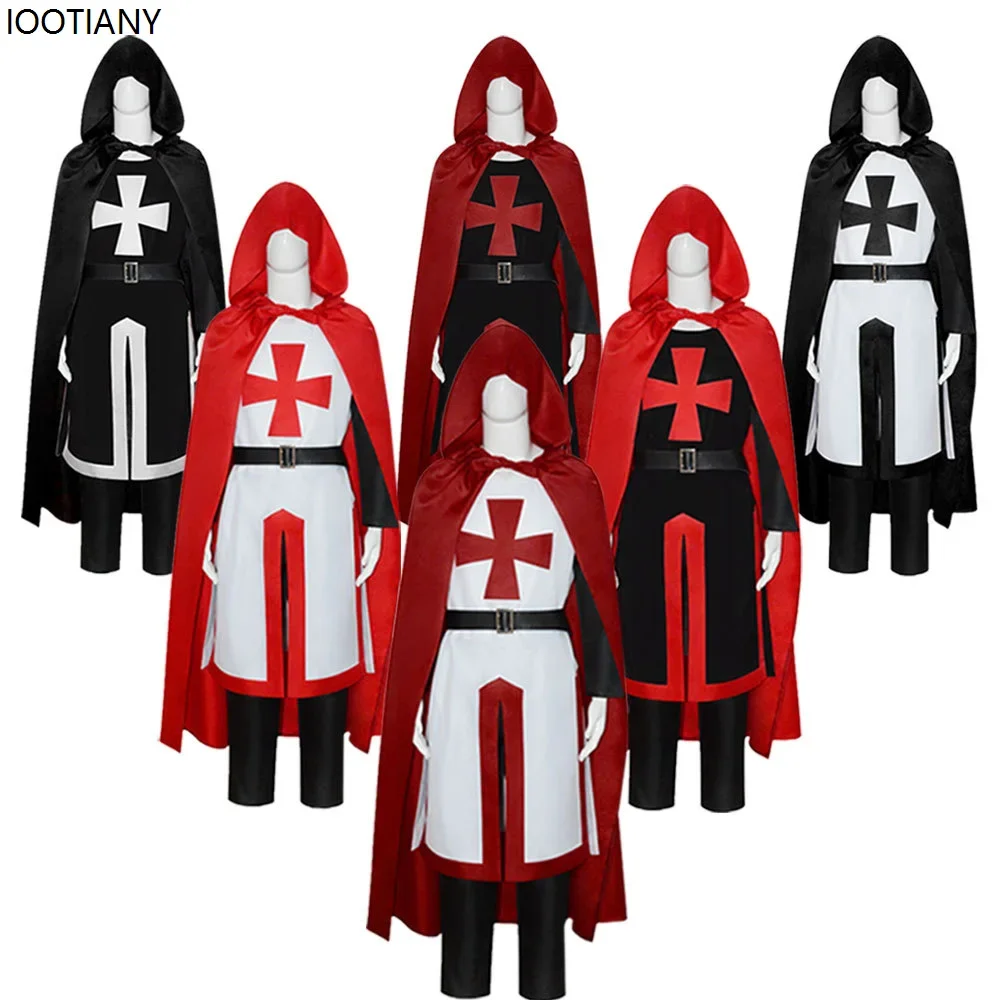 

CosplayHalloween Adult Crusader Cosplay Costume Medieval Warrior Knights Templar Dress Up Carnival Party Men Robe Sleeveless Top